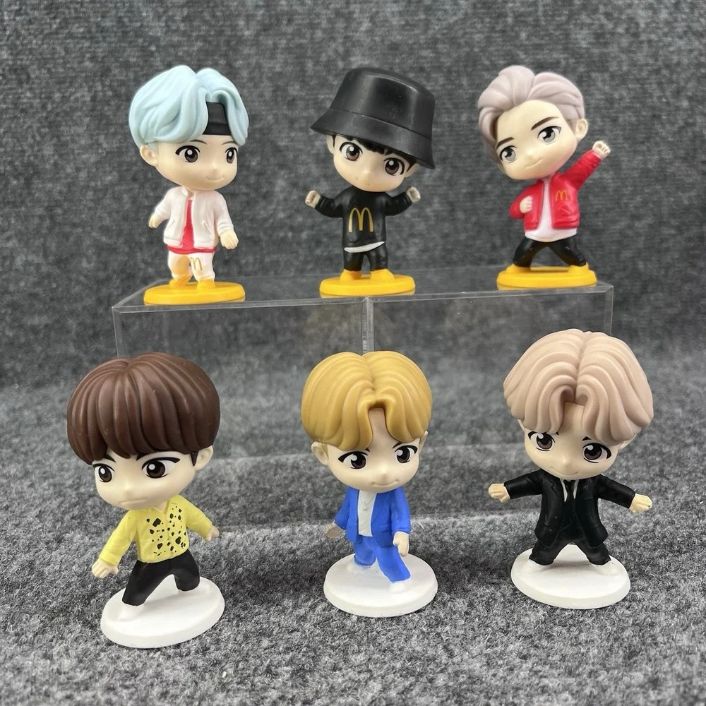 Lot Of 6 McDonald's Tiny Tan BTS 2025 Encore Happy Meal Toy Figures RM Suga Jung